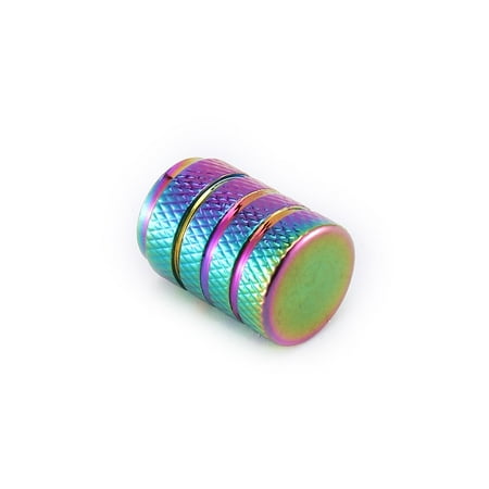 Rainbow Color 3 Groove Aluminum Style Car Wheel Tire Valve Car Wheel Valve Cover Caps Covers Motorcycle Bike Car Tires Styling Multicolor